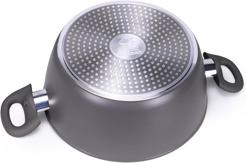 Wilson 7-Piece Cookware Set - Forged Aluminum with Induction Bottom, Includes 16cm Sauce Pan with Glass Lid, 24cm Frypan, 20cm Casserole with Lid, 24cm Casserole with Lid - Grey - Image 4